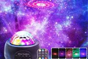 LED Night Light Projector, 3 in 1 LED Galaxy Starry Light Projector for Bedroom, Ocean Wave Projector Light Decorative Galaxy Light Sky Star Lite with Sound Activated for Kids, Adults, Holidays (FREE POSTAGE)