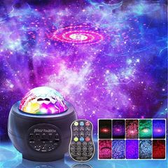 LED Night Light Projector, 3 in 1 LED Galaxy Starry Light Projector for Bedroom, Ocean Wave Projector Light Decorative Galaxy Light Sky Star Lite with Sound Activated for Kids, Adults, Holidays (FREE POSTAGE)