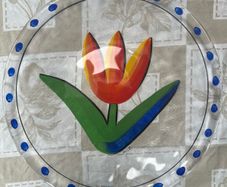 Kosta Boda Ulrica Hydman Vallien 33cm  Red Tulipa Tulip Charger Plate NEW