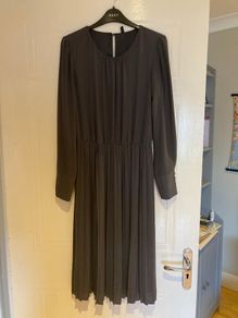 Gray pleated Midi dress by Benetton