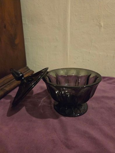 Anchor Hocking Fairfield Smoke Gray Candy Dish