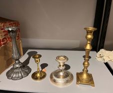 Job Lot of Vintage-Style Brass, Gold & Silver Candle Holders