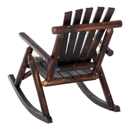 Fir Wood Outdoor Adirondack Rocking Armchair Brown (FREE SHIPPING)