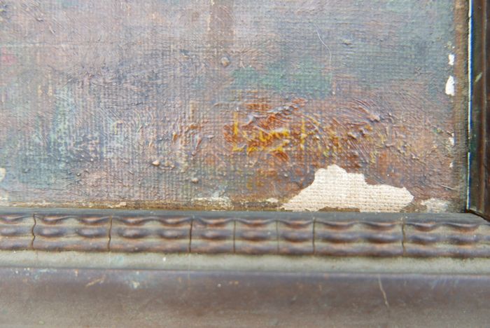 Antique Oil on Canvas with signature 16,4" x 12,4"