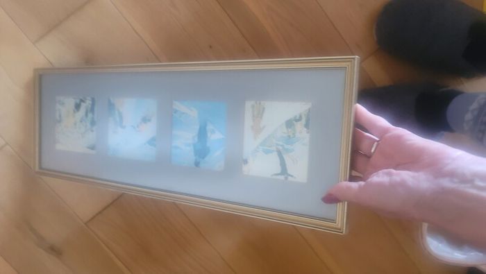 Free Professionally framed small Watercolour Paintings with skiing theme