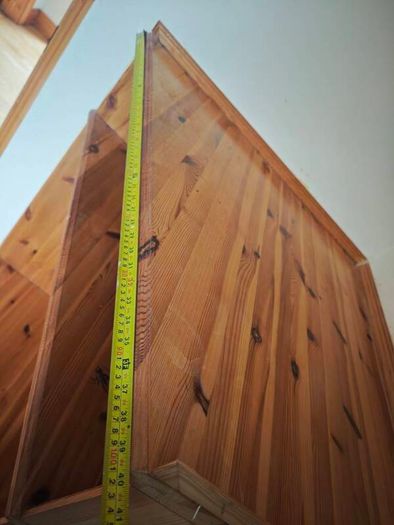 Solid pine wood shelving corner unit