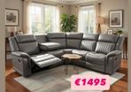 Recliner corner sofa with cup holder