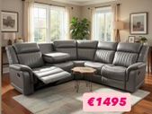 Recliner corner sofa with cup holder