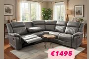 Recliner corner sofa with cup holder