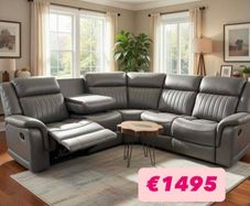 Recliner corner sofa with cup holder
