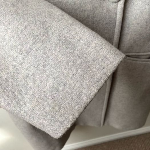 Reiss Tailored Double Breasted Wool Blend Coat Light Gray Melange (Size M) Like New