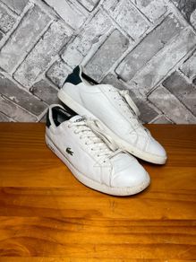 Lacoste Powercourt Mens White Leather Trainers UK9 EU43