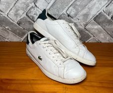 Lacoste Powercourt Mens White Leather Trainers UK9 EU43