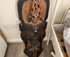 Carved African Wooden Mask Sculpture