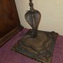 Antique Indian Enameled King Cobra and Lizards Candle Holder Image 2