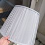 Pair of Large, Pleated, Grey Lampshades Image 4