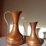 5 Vintage brass copper jugs. Image 9