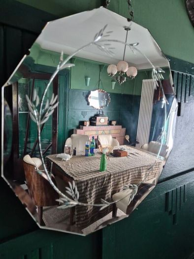 Art Deco original 1920s Mirror vintage French Art Deco etched mirror
