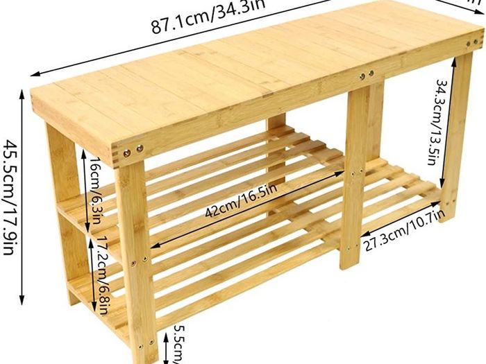 Bamboo Shoe Rack Bench 3 Tier Entryway Shoe Storage Organizer Shelf MULTIPLE COLOURS AVAILABLE (FREE POSTAGE)