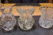 3 crystal vases small
