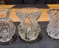 3 crystal vases small
