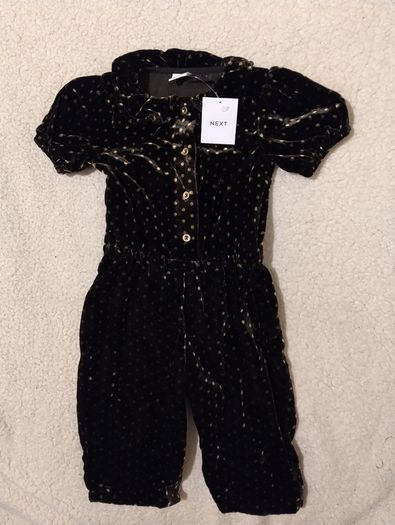Next Baby All In One Velour Jumpsuit, New with tags