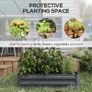 Set of 2 291L Raised Garden Bed, Elevated Galvanised Planter Box for Flowers, Herbs, 100x100x30cm, Dark Grey Image 6