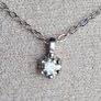 Natural Gray Diamond 0.136ct GWLAB Certified S925 Rhodium-Plated Pendant Image 2