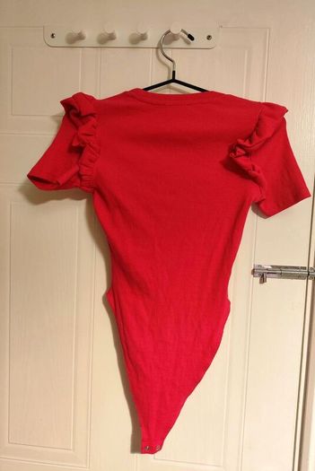 ZARA Red Ribbed Bodysuit Size S / EUR 36
