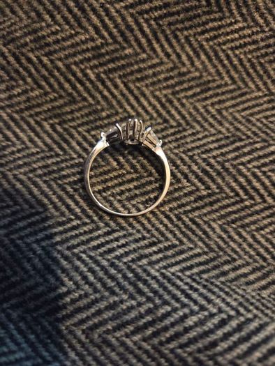 925 Sterling Silver three stone CZ ring