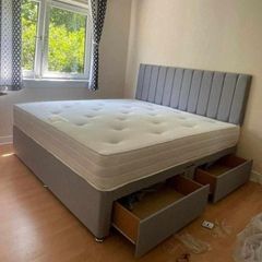 New Stylish Double 4ft, 4ft6, King 5ft And 6ft Superking Sizes Divan Beds Instock. Drawers And Optional Tufted Mattresses Available. Free Delivery