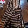 Vintage striped coat with furry collar size S Image 7