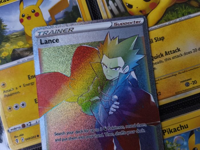 Lance ! Rainbow Secret Rare ! from Silver Tempest Set ! 2022 ! Pokemon Card !