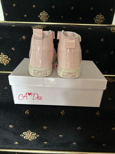 A Dee baby pink and gold heart high tops eu 32 uk 13