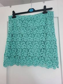 mini aqua skirt crochet reduced