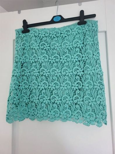 mini aqua skirt crochet reduced