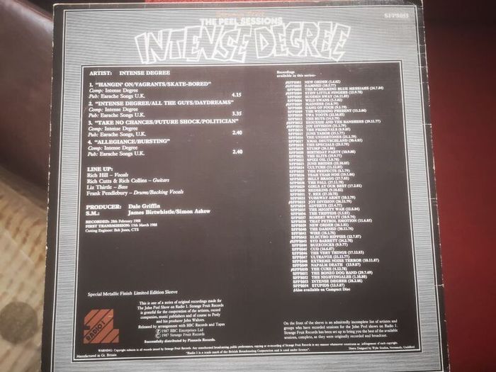 Intense Degree - Peel Session Strange Fruit Thrash LP