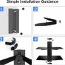 2 Floating Shelf Wall bracket with Strengthened Tempered Glass for DVD Players/Cable Boxes/Games Consoles/TV Accessories, 2 Shelves, Black Image 7