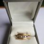 Victorian 14K Gold Two Stone Sapphire & Diamond Ring size L1/2 - 5,1g Image 2