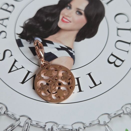 Thomas Sabo Sterling Silver,Rose Tone Disc Charm Club