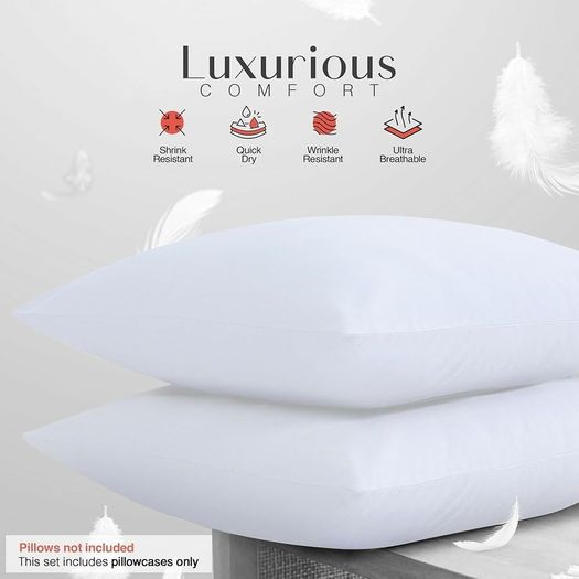 Pillow Cases Pack of 2 & 4,Ultra Soft Breathable Housewife & Oxford Cover, OEKO-TEX Certified,Nanoplush Double Brushed Quick Dry Pillowcases, Envelope Closure Wrinkle Fade Resistant,50x75 CM