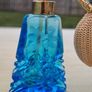 Art deco style cut glass blue perfume bottle Image 2