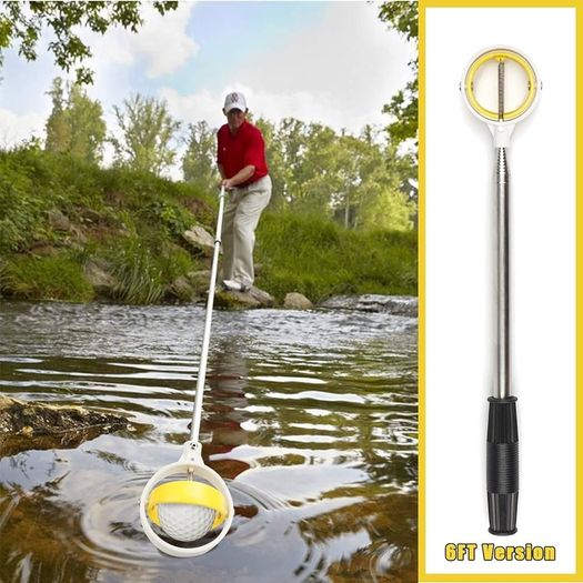 NEW SALE - Golf Ball Retriever for Water Telescopic, 9ft Stainless Ball Retriever Tool Golf with Spring Release-Ready Head and Locking Clip, Golf Gift Golf Accessories for Men