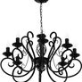 8-Light Vintage Black French Country Chandelier: Image 4