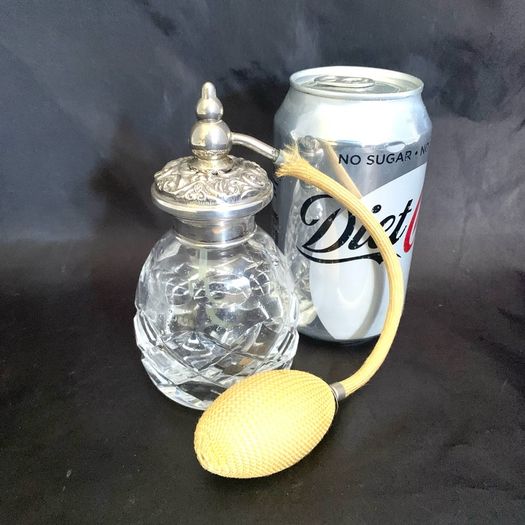 Vintage Art Nouveau Style Silver Topped Crystal Perfume Atomiser