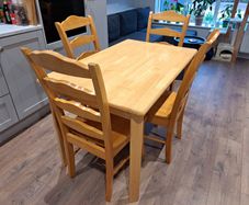 Wooden dining table and 4 chairs
