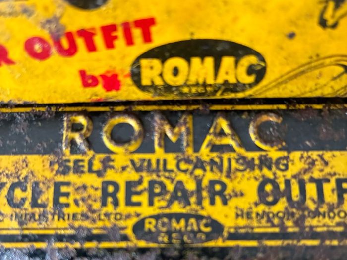 2 x Vintage Romac Cycle Repair Tins