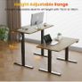 100 x 60 cm Standing Desk, Electric Height Adjustable Desk with 2 Hooks Image 4