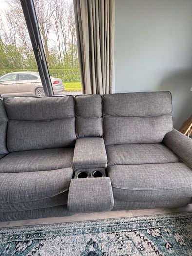 (Open to offers)  Mila Corner Sofa with Console | Power Recliner | Medium | Grey