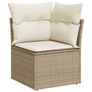 6 Piece Garden Sofa Set with Cushions Beige Poly Rattan Image 4